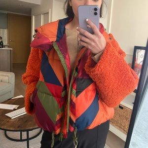 FARM Rio Juliana Stripes Puffer Jacket